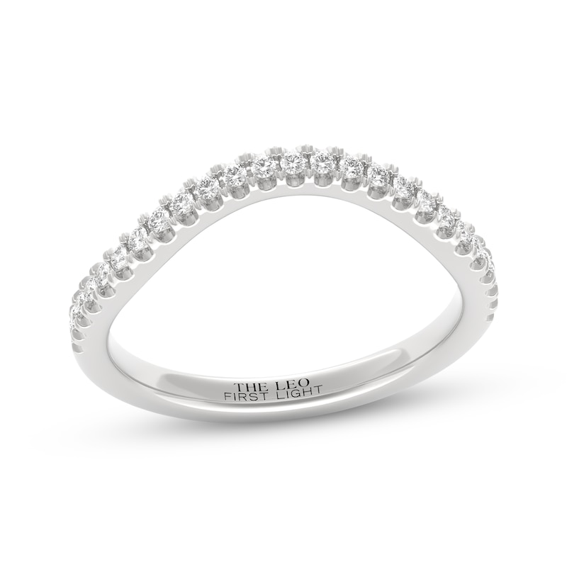 Main Image 1 of THE LEO First Light Diamond Contour Wedding Band 1/5 ct tw 14K White Gold