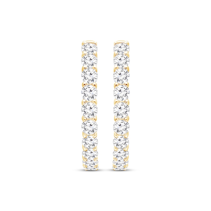 Lab-Grown Diamonds by KAY Hoop Earrings 4 ct tw 10K Yellow Gold