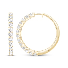 Lab-Grown Diamonds by KAY Hoop Earrings 5 ct tw 10K Yellow Gold