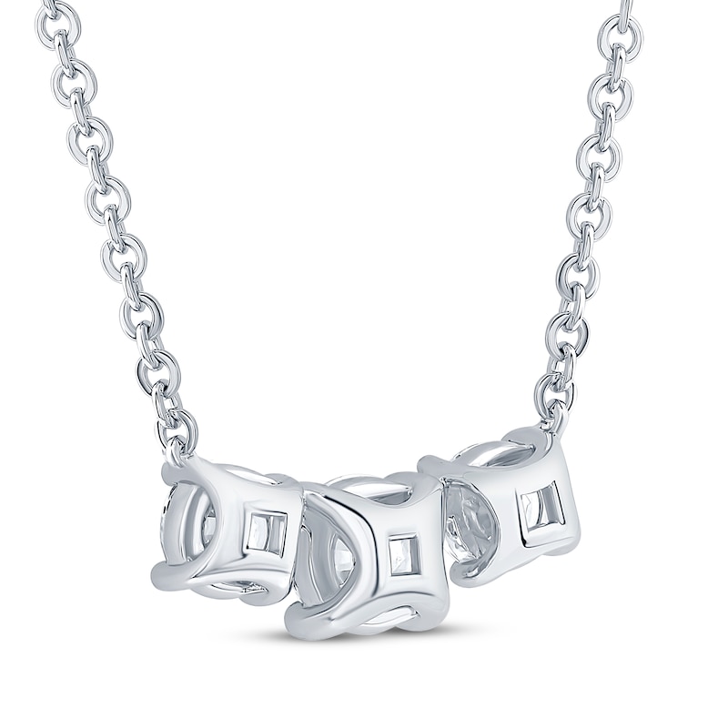 Main Image 3 of Memories Moments Magic Lab-Grown Diamonds by KAY Three-Stone Necklace 1-1/2 ct tw 14K White Gold 18&quot;