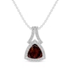 Thumbnail Image 1 of Trillion-Cut Garnet & White Lab-Created Sapphire Necklace Sterling Silver 18&quot;