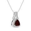 Thumbnail Image 2 of Trillion-Cut Garnet & White Lab-Created Sapphire Necklace Sterling Silver 18&quot;