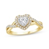 Thumbnail Image 1 of Heart-Shaped Diamond Halo Engagement Ring 5/8 ct tw 14K Yellow Gold