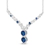 Thumbnail Image 2 of Our Story Together Blue & White Lab-Created Sapphire Chevron Necklace 10K White Gold 18&quot;