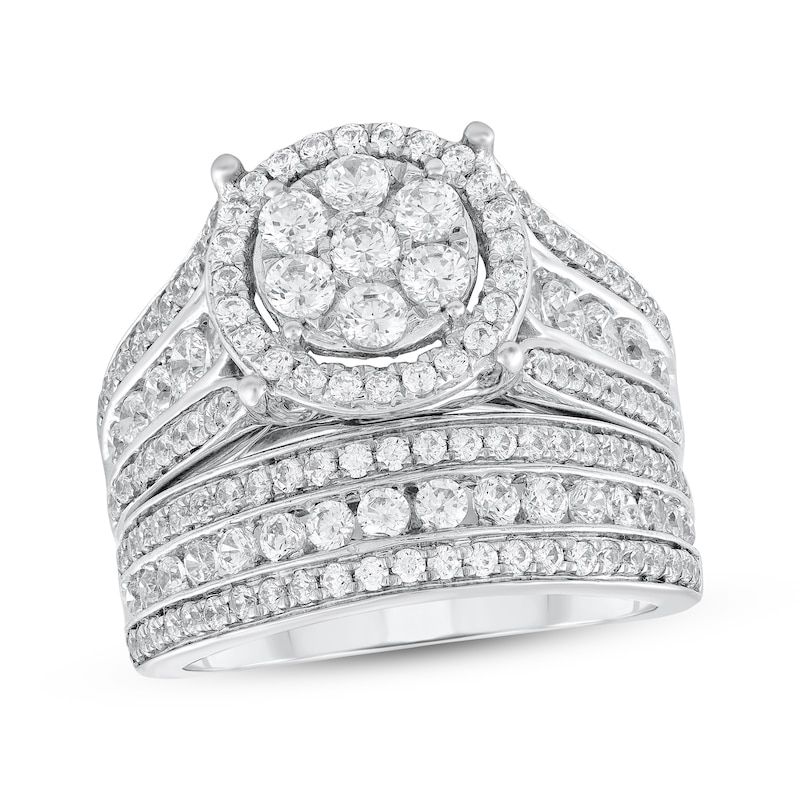 Main Image 1 of Multi-Diamond Center Bridal Set 1-7/8 ct tw 10K White Gold