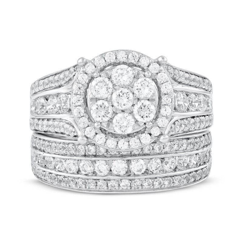 Main Image 3 of Multi-Diamond Center Bridal Set 1-7/8 ct tw 10K White Gold