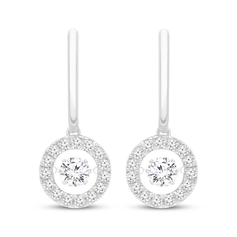 Main Image 2 of Unstoppable Love Diamond Dangle Hoop Earrings 1-1/2 ct tw 14K White Gold