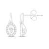 Thumbnail Image 1 of Unstoppable Love Oval-Cut Diamond Halo Drop Earrings 14K White Gold