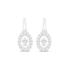 Thumbnail Image 2 of Unstoppable Love Oval-Cut Diamond Halo Drop Earrings 14K White Gold