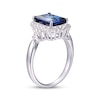 Thumbnail Image 2 of Radiant-Cut Blue Lab-Created Sapphire & White Lab-Created Sapphire Ring Sterling Silver