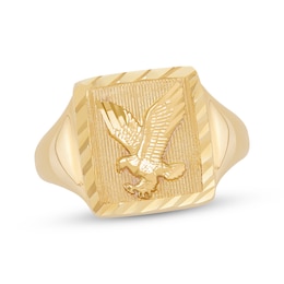 Men's Textured Eagle Ring 10K Yellow Gold