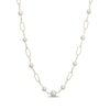 Thumbnail Image 1 of Cultured Pearl Link Necklace 18K Yellow Gold-Plated Sterling Silver 18&quot;