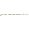 Thumbnail Image 3 of Cultured Pearl Link Necklace 18K Yellow Gold-Plated Sterling Silver 18&quot;