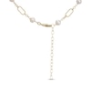 Thumbnail Image 4 of Cultured Pearl Link Necklace 18K Yellow Gold-Plated Sterling Silver 18&quot;