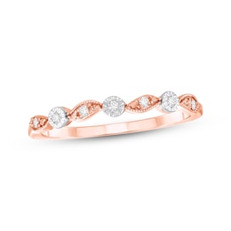 Diamond Milgrain Anniversary Ring 1/20 ct tw 10K Rose Gold