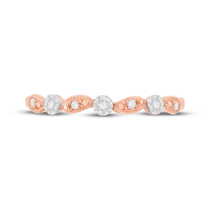 Main Image 3 of Diamond Milgrain Anniversary Ring 1/20 ct tw 10K Rose Gold