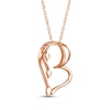 Thumbnail Image 3 of Diamond & Pink Sapphire Tilted Heart Leaf Necklace 1/8 ct tw 10K Rose Gold 18&quot;