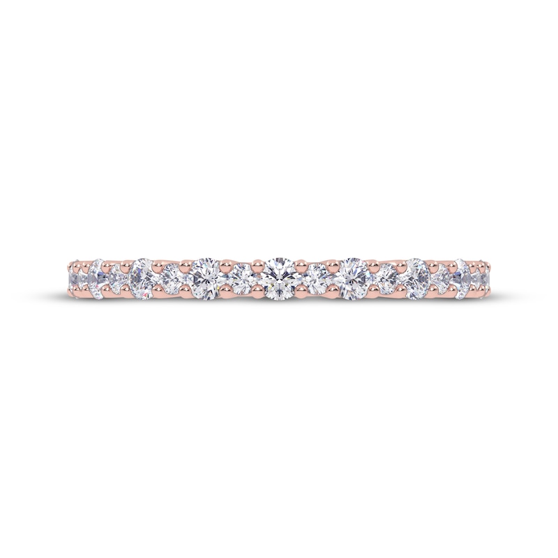 Main Image 3 of Alternating Size Diamond Anniversary Ring 1/4 ct tw 14K Rose Gold