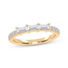 Thumbnail Image 1 of Baguette & Round-Cut Diamond Three-Stone Anniversary Ring 1/3 ct tw 14K Yellow Gold