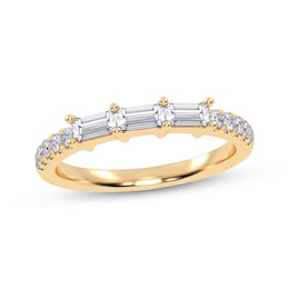 Adore Baguette & Round-Cut Diamond Three-Stone Anniversary Ring 1/3 ct tw 14K Yellow Gold