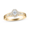 Thumbnail Image 1 of Oval-Cut Diamond Halo Engagement Ring 1/2 ct tw 14K Yellow Gold