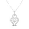 Thumbnail Image 1 of Unstoppable Love Heart-Shaped Lab-Grown Diamond Lock Necklace 1-1/2 ct tw 10K White Gold 18&quot;