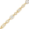 Thumbnail Image 2 of Lab-Grown Diamonds by KAY Oval, Marquise, Baguette & Round-Cut Necklace 1-1/2 ct tw 14K Yellow Gold