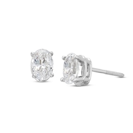 Lab-Grown Diamonds by KAY Oval-Cut Solitaire Stud Earrings 1 ct tw 14K White Gold (F/SI2)