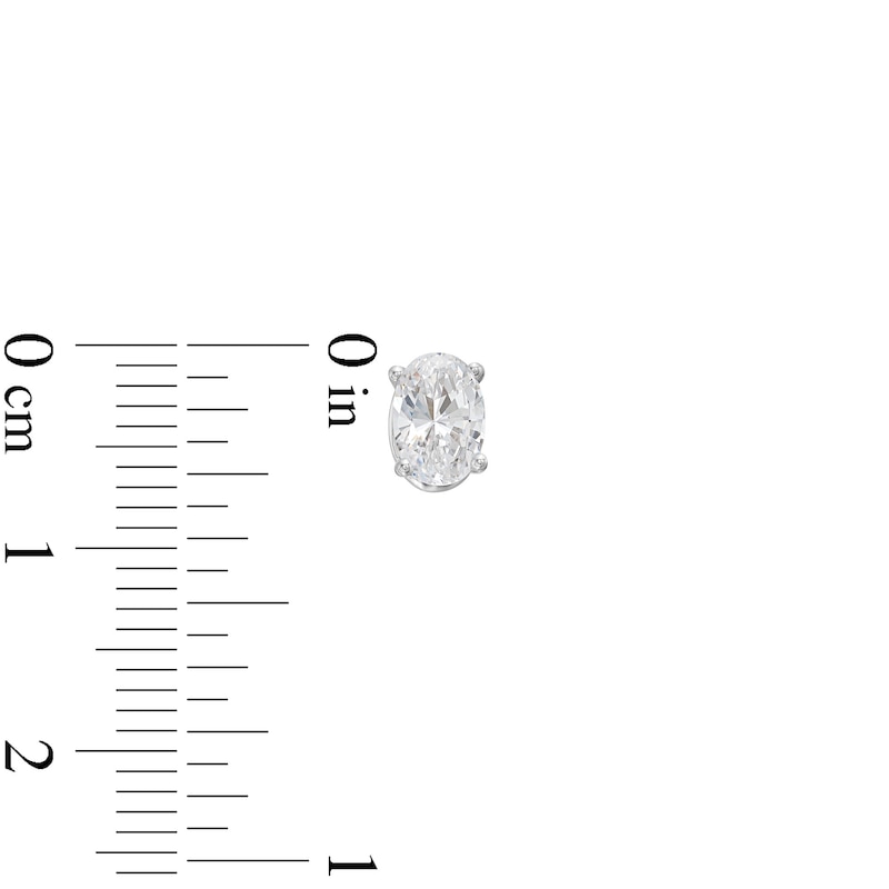 Main Image 3 of Lab-Grown Diamonds by KAY Oval-Cut Solitaire Stud Earrings 1 ct tw 14K White Gold (F/SI2)