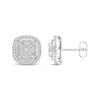 Thumbnail Image 1 of Round & Baguette-Cut Diamond Stud Earrings 1 ct tw 10K White Gold