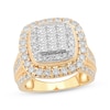 Thumbnail Image 1 of Princess-Cut Multi-Diamond Center Engagement Ring 3 ct tw 10K Yellow Gold