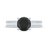 Thumbnail Image 2 of Round-Cut Black & White Diamond Engagement Ring 2-3/8 ct tw 14K White Gold