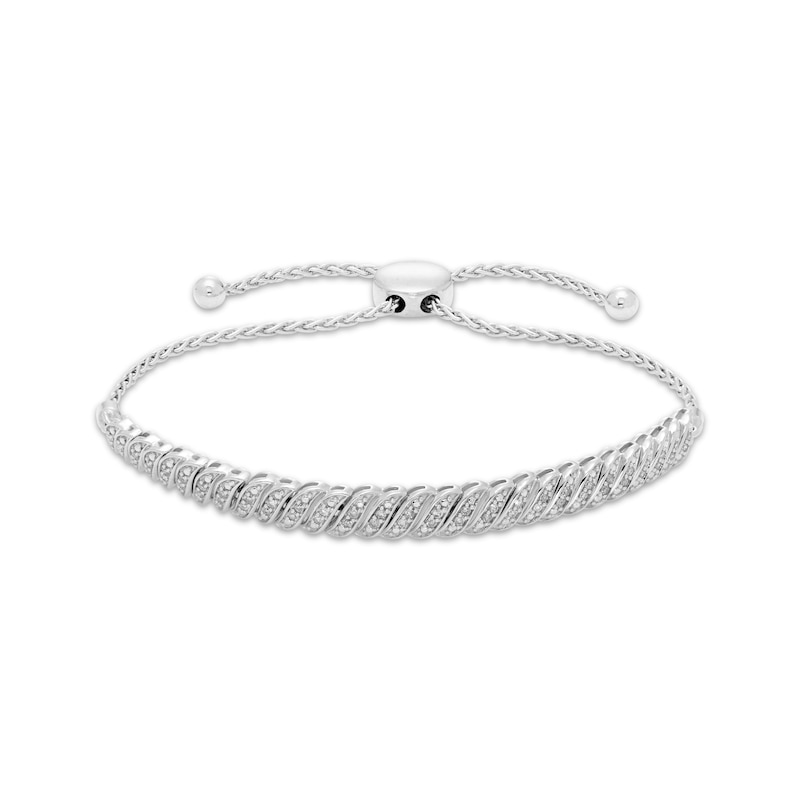 Main Image 1 of Diamond S-Link Bolo Bracelet 1/4 ct tw Sterling Silver