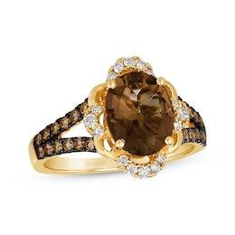 Le Vian Chocolate Quartz Ring 1/2 ct tw Diamonds 14K Honey Gold