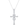 Thumbnail Image 1 of Diamond Heart Infinity Cross Necklace 1/10 ct tw Sterling Silver 18&quot;