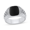 Thumbnail Image 0 of Men's Black Onyx & Diamond Signet Ring 1/10 ct tw Sterling Silver