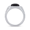 Thumbnail Image 2 of Men's Black Onyx & Diamond Signet Ring 1/10 ct tw Sterling Silver