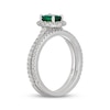 Thumbnail Image 2 of Neil Lane Oval-Cut Natural Emerald & Diamond Bridal Set 5/8 ct tw 14K White Gold