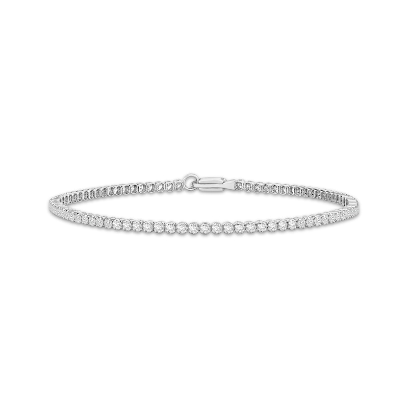 Main Image 1 of Lab-Grown Diamonds by KAY Tennis Bracelet 2-1/4 ct tw 14K White Gold 7&quot;