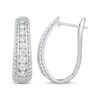 Thumbnail Image 1 of Diamond Three-Row Tapered Hoop Earrings 1 ct tw 10K White Gold