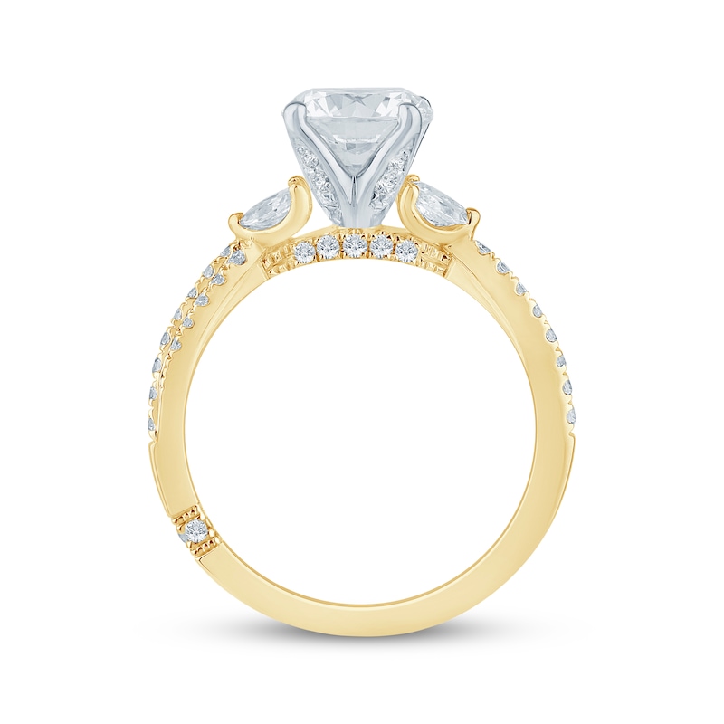 Main Image 3 of Monique Lhuillier Bliss Round-Cut Lab-Grown Diamond Engagement Ring 2 ct tw 18K Yellow Gold