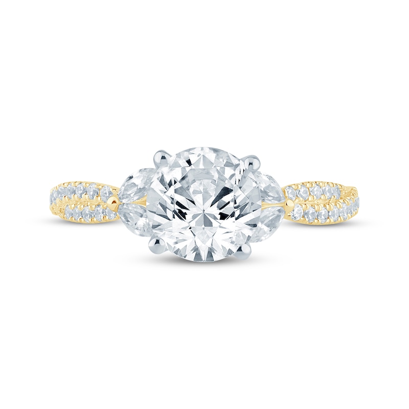 Main Image 4 of Monique Lhuillier Bliss Round-Cut Lab-Grown Diamond Engagement Ring 2 ct tw 18K Yellow Gold