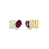 Thumbnail Image 1 of Toi et Moi Oval-Cut Opal & Pear-Shaped Rhodolite Garnet Earrings 10K Yellow Gold