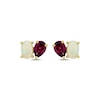 Thumbnail Image 2 of Toi et Moi Oval-Cut Opal & Pear-Shaped Rhodolite Garnet Earrings 10K Yellow Gold