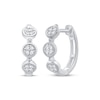 Thumbnail Image 1 of Diamond Three-Stone Hoop Earrings 1/10 ct tw 10K White Gold