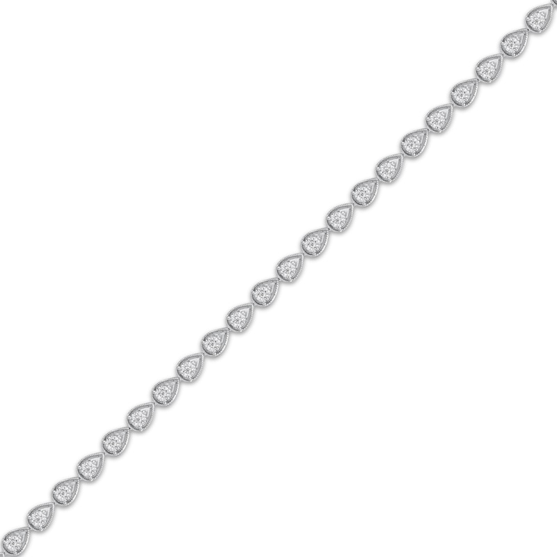 Main Image 2 of Diamond Teardrop Link Bracelet 1/4 ct tw Sterling Silver 7&quot;