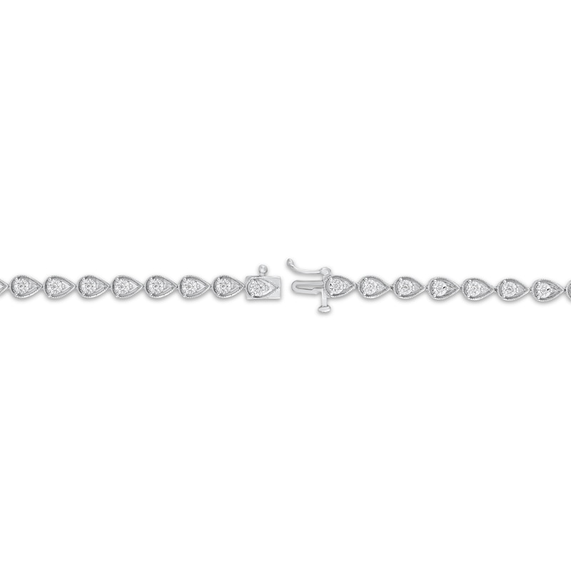 Main Image 3 of Diamond Teardrop Link Bracelet 1/4 ct tw Sterling Silver 7&quot;