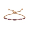 Thumbnail Image 1 of Le Vian Oval-Cut Amethyst Bolo Bracelet 1/10 ct tw Diamonds 14K Strawberry Gold