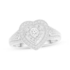 Thumbnail Image 1 of Multi-Diamond Center Heart Frame Engagement Ring 1/3 ct tw 10K White Gold