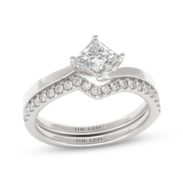 THE LEO Diamond Princess-Cut Bridal Set 3/4 ct tw 14K White Gold